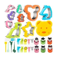 AFM - Kit Moldes De Corte Pan Fruta Comida Loncheras 26 Piezas