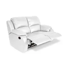 MUEBLES FIOTTI - Sofa Reclinable 2 Puestos Blanco Ecocuero Wayland