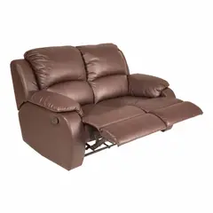 MUEBLES FIOTTI - Sofa Reclinable 2 Puestos Cafe Ecocuero Wayland