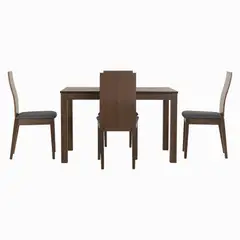MUEBLES FIOTTI - Juego de comedor 4 Puestos Caoba Gris Einar