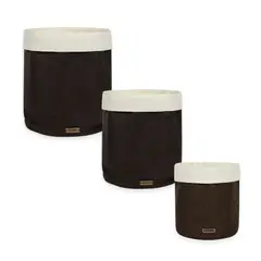 NOSSARENA - Set x 3 Canastos organizadores 15x20cm - 20x25cm 30x35cm color cafe
