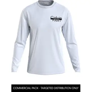 CALVIN KLEIN - Camiseta Blanca Manga Larga Con Logo Cortado