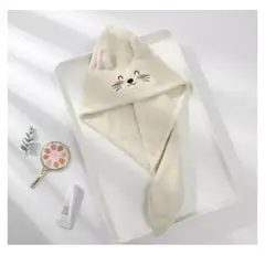 AFM - Toalla Baño Suave Gorro Gato Secado Cabello Dama Pelo Largo