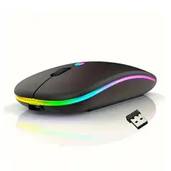 GENERICO - Mouse Gamer Inalámbrico Wifi Bluetooth Iluminacion RGB - Negro