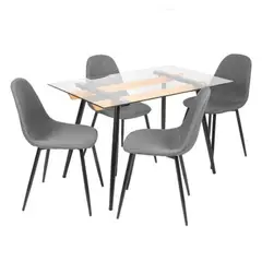 MUEBLES MOLTI - Mesa de comedor Gris Negro weber