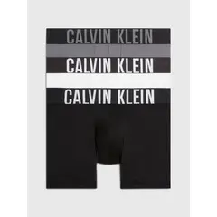 CALVIN KLEIN - Pack negro de 3 bóxers largos - Intense Power