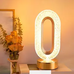 COMPRALOENCASA COM - Lámpara Táctil Cristal Circular Recargable 3 Modos de Luz 427-2