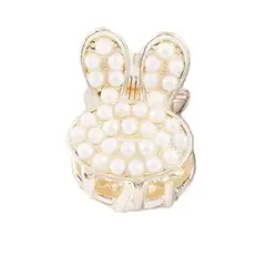 GENERAL - Caimán Pequeño Para Cabello Perlas Glamour Diseño Conejo_.
