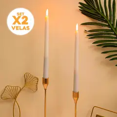 COMPRALOENCASA COM - Vela Larga LED x2 Decorativa Efecto Real 830-33