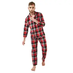 SANTANA - Pijama Hombre Leñadora Rojo