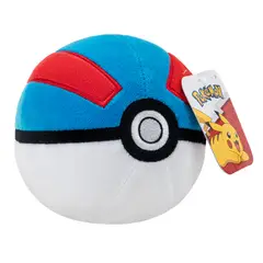 POKEMON - Peluche Poke Bola 12 Cm Greatball Azul-Blanco
