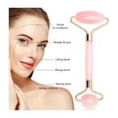AFM - Rodillo Facial Masajeador Doble Cabezal + Piedra Guasha