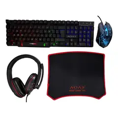 GENERICO - Combo Teclado Mouse Diadema Almoadilla RGB