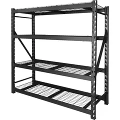 RACK PACK - Estante Industrial De Acero 4 Niveles 2180kg 183x61cm Rejilla Negro