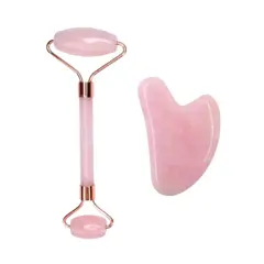 AFM - Rodillo Facial Masajeador Doble Cabezal + Piedra Guasha