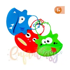 AFM - Babero Silicona Bebe Impermeable Baberos Niños Con Bolsillo X2