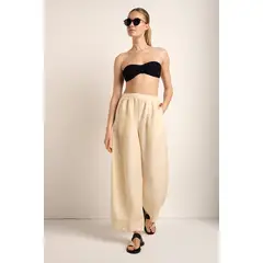 TOUCHE BALNEAIRE - Pantalón con volúmen cintura elástica y bolsillos laterales