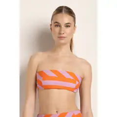 TOUCHE BALNEAIRE - Top strapless en lycra con textura e hilos lurex