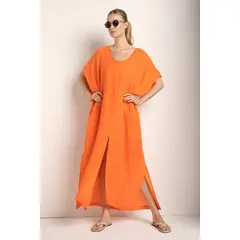 TOUCHE BALNEAIRE - Cover up largo con aberturas manga corta y cuello redondo