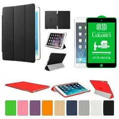 GENERICO - Estuche Para iPad 10.2 7, 8 y 9 Generacion + Vidrio Ceramico - Negro