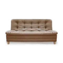 GENERICO - Sofacama Zeink 3 Posiciones Tipo Cuero Camel + Cojines