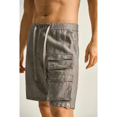 ILOT - BERMUDA CARGO EN LINO SILUETA RELAJADA BH40041S PARA HOMBRE_.