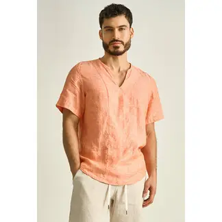 ILOT - CAMISA EN LINO MANGA CORTA Y CUELLO V SH80041S PARA HOMBRE_.