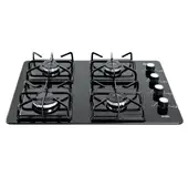 CONTINENTAL - Estufa Empotrable 4 puestos Vidrio Templado 60x45cm Gas Natural 6323