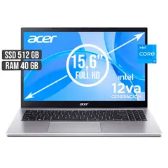 ACER - PORTATIL INTEL CORE I3-1215U SSD 512GB RAM 40GB LED 15,6 FULL HD