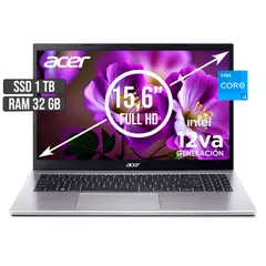 ACER - PORTATIL INTEL CORE I3-1215U SSD 1TB RAM 32GB LED 15,6 FULL HD