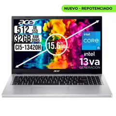 ACER - PORTATIL ASPIRE INTEL CORE I5-13420H SSD 512GB RAM 32GB LED 15,6 FULL HD