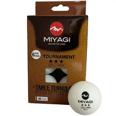 MIYAGI - Bolas Para Ping Pong 3 Estrellas Tt-9903 X6 Uni.Blanc