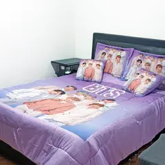 GENERICO - Cubrelecho Edredón Kpop Bts Doble Faz Cama Doble