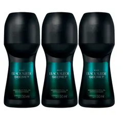 AVON - Desodorante Roll-on 50ml Black Suede SECRECT X 3