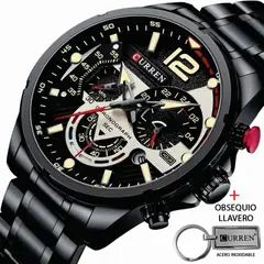 CURREN - Reloj Acero Inoxidable Cronógrafos 8395 Mas Llavero