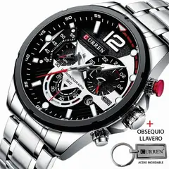 CURREN - Reloj Acero Inoxidable Cronógrafos 8395 Mas Llavero