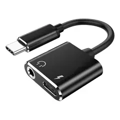GENERICO - Cable Adaptador Usb Tipo C A Audio Auxiliar 35mm Y Carga
