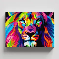 TAYRONA STORE - Cuadros Retablo Animales Leones Colores 292 - 50x35cm