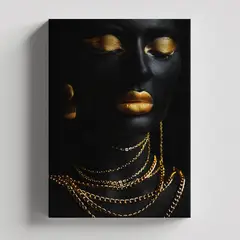 TAYRONA STORE - Cuadros Retablo Negro y Dorado Africanas 021 - 35x50cm