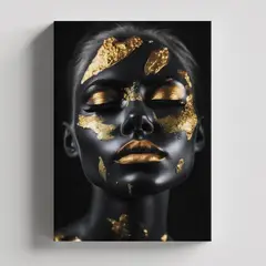 TAYRONA STORE - Cuadros Retablo Negro y Dorado Africanas 096 - 35x50cm