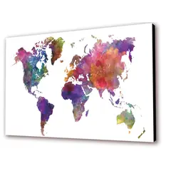 ART INDUSTRY - Cuadro 50x30cms Tipo Oleo Mapamundi Decorativo