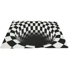 MAZUGI - Alfombra De Piso Efecto Visual 3d A Cuadros En Blanco 40x60