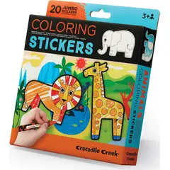 CROCODILE CREEK - Set Stickers Para Colorear De Animales de la selva Y Crayones Niños