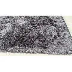 G HOME - Tapete alfombra peluda Gris Brillante 200x150cm Tipo Peluche