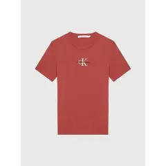 CALVIN KLEIN - Camiseta Naranja Clasica Slim Con Logo