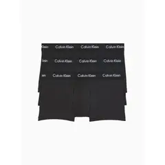 CALVIN KLEIN - 3 Pack De Boxer Negros Low Rise Trunk En Algodón