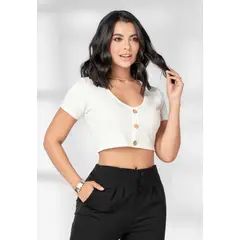 MARKETING PERSONAL - Crop Top Mujer Marfil Mp 2365