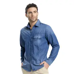 MARKETING PERSONAL - Camisa Masculino Azul Mp 6870