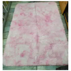 G HOME - Tapete alfombra peluda jaspeada Rosa 2 x 1,5 mt tapete peluche