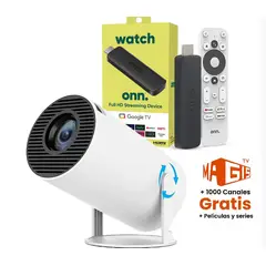 SHEN HUANG - Combo Entretenimiento Proyector HY300 Con SmartTV Watch Onn Full HD
